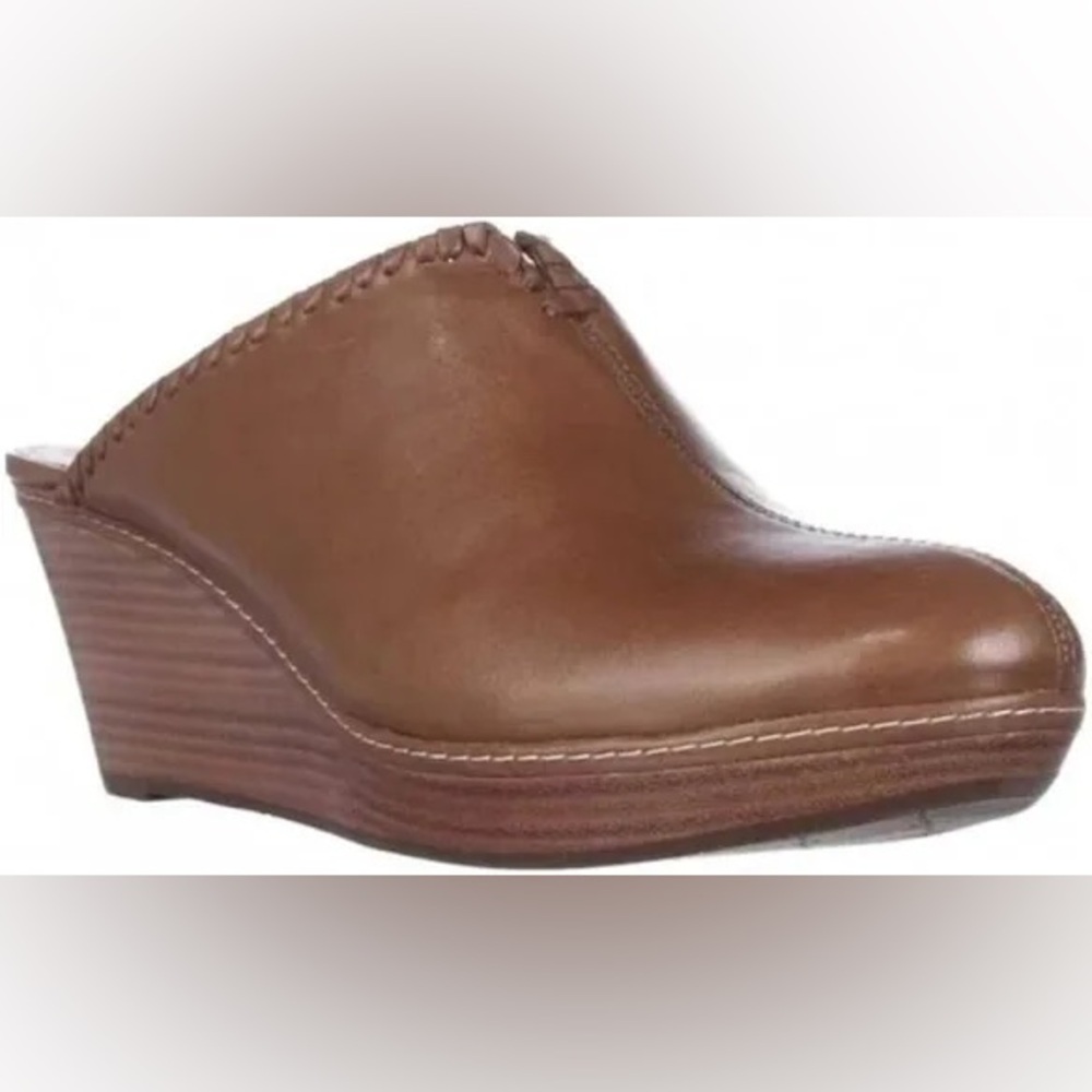 Jack Rogers l Simone Tan Leather Wedge Clogs Size 9